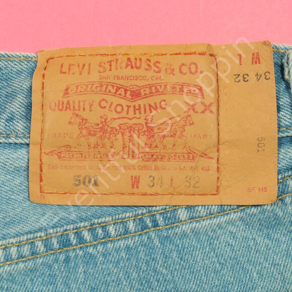 Vintage Levis 501 Jeans Mens 34 Blue Original Straight Denim 90s - Picture 4 of 8